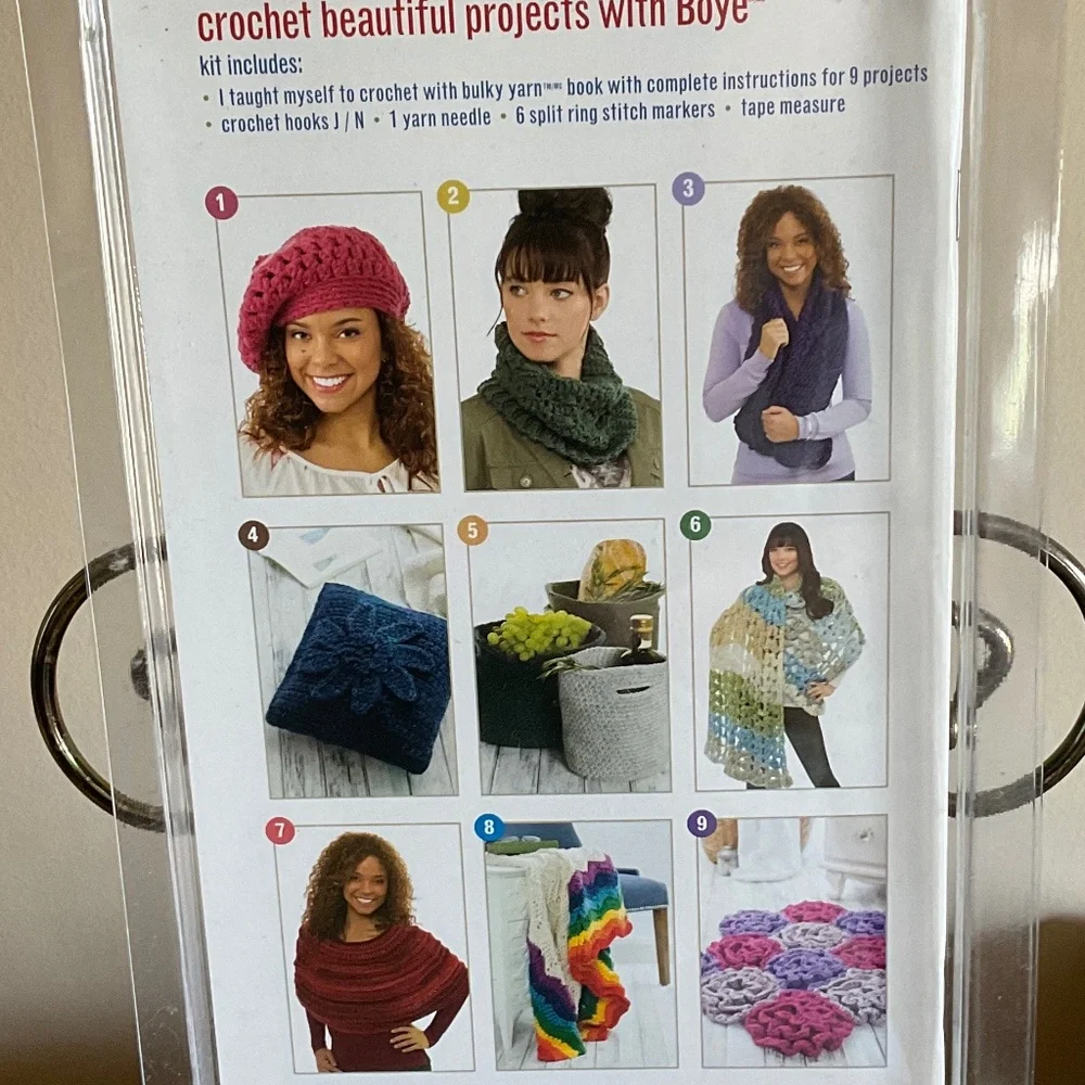 Crochet Pattern Book Bundle Set of 3  + Boye “I Taught Myself to Crochet” Kit